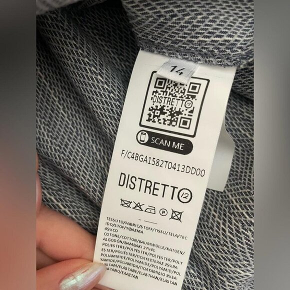 Lightweight Casual Blazer Distretto 12 Gray Modern Minimalist Blazer Size 14 - Picture 12 of 13